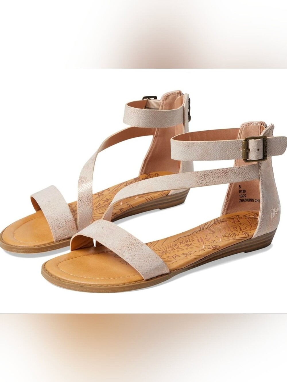 Blowfish Malibu Girls' Burin-K sandals in Rose Gold Size 4